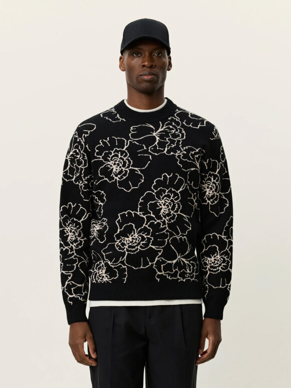 Les  Deux Copenhagen - Les Deux GASTON POPPY JACQUARD KNIT