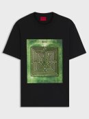 HUGO MENSWEAR - HUGO Cotton-jersey T-shirt with maze print