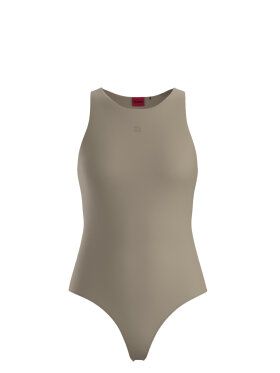 HUGO WOMEN STRETCH-JERSEY BODYSUIT WITH STACKED LOGO