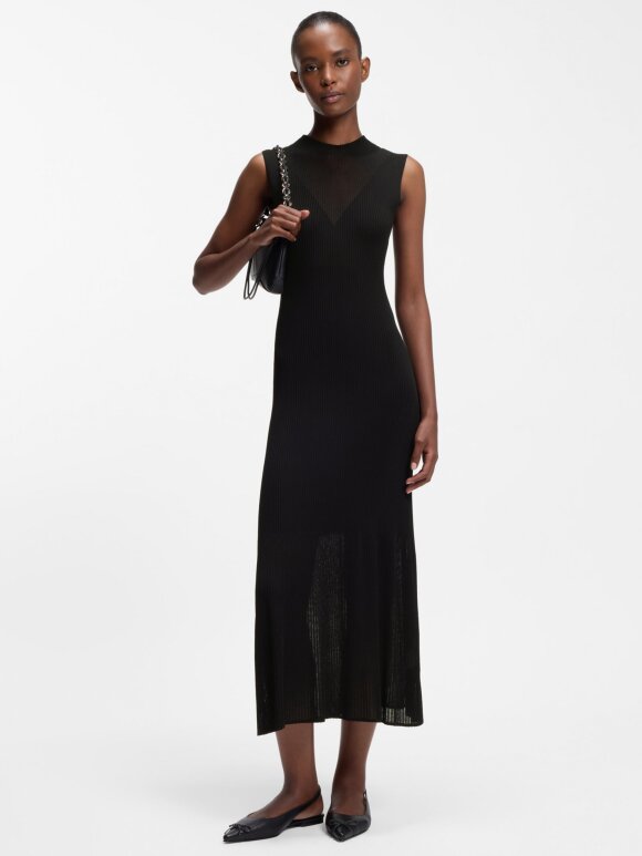 HUGO WOMENSWEAR - HUGO WOMEN IBBED DRESS WITH COLOUR-BLOCKED EFFECT