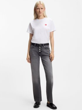 HIGO WOMEN COTTON-JERSEY T-SHIRT WITH HEART LOGO