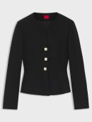 HUGO WOMENSWEAR - HUGO WOMEN REGULAR-FIT JACKET IN CREPE FABRIC WITH PEPLUM HEM