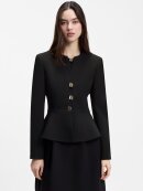 HUGO WOMENSWEAR - HUGO WOMEN REGULAR-FIT JACKET IN CREPE FABRIC WITH PEPLUM HEM