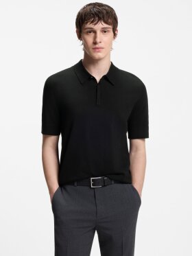 HUGO Knit polo with covered placket