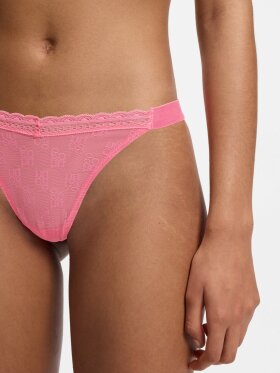 HUGO Women Lace thong with stacked logos