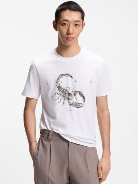 HUGO Cotton-jersey T-shirt with spaced-out logo
