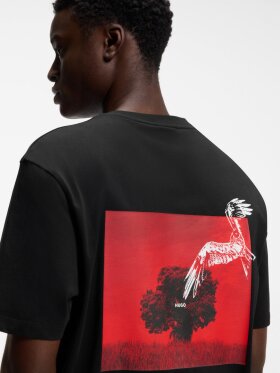HUGO Cotton-jersey T-shirt with rear graphic