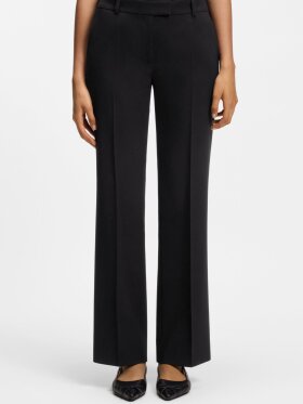 HUGO WOMEN SLIM-FIT TROUSERS IN CREPE FABRIC WITH D-RING DETAIL