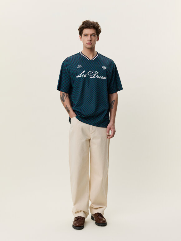 Les Deux Copenhagen - Les Deux CHECK AOP MESH T SHIRT Les Deux Copenhagen - Les Deux CHECK AOP MESH T SHIRT
