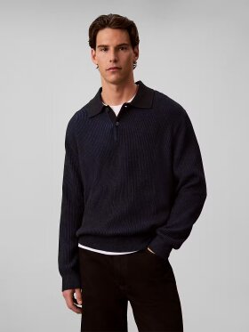 Calvin Klein LS CTTN STITCH POLO SWEATER 9GG