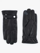 Calvin Klein - CALVIN KLEIN LOGO STRAP SMOOTH LEATHER GLOVES
