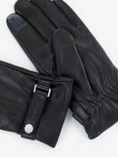 Calvin Klein - CALVIN KLEIN LOGO STRAP SMOOTH LEATHER GLOVES