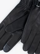Calvin Klein - CALVIN KLEIN LOGO STRAP SMOOTH LEATHER GLOVES