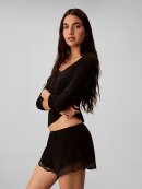 CALVIN KLEIN WOMEN - CALVIN KLEIN WOMEN MODAL RIB WITH LACE LS TOP