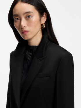 BOSS Single-breasted formal coat in wool