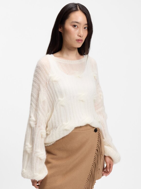 BOSS WOMENSWEAR - BOSS OVERSIZED-FIT SWEATER WITH CABLE-KNIT STRUCTURE