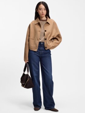 BOSS WIDE-LEG JEANS IN MARBLE-WASHED DENIM