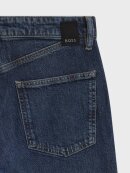 BOSS WOMENSWEAR - BOSS TRAIGHT-FIT JEANS IN MARBLE-WASHED BLUE STRETCH DENIM
