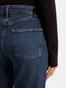 BOSS WOMENSWEAR - BOSS TRAIGHT-FIT JEANS IN MARBLE-WASHED BLUE STRETCH DENIM