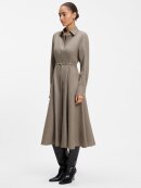 BOSS WOMENSWEAR - BOSS BELTED FLANNEL SHIRT DRESS WITH WOOL AND LINEN BOSS WOMENSWEAR - BOSS BELTED FLANNEL SHIRT DRESS WITH WOOL AND LINEN