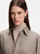 BOSS WOMENSWEAR - BOSS SLIM-FIT BLOUSE IN FLANNEL WITH WOOL AND LINEN