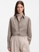 BOSS WOMENSWEAR - BOSS SLIM-FIT BLOUSE IN FLANNEL WITH WOOL AND LINEN
