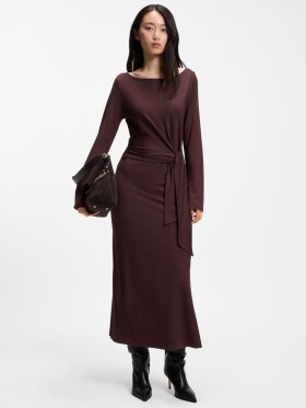 BOSS LONG-SLEEVED JERSEY MAXI DRESS WITH TIE WAIST