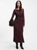 BOSS WOMENSWEAR - BOSS LONG-SLEEVED JERSEY MAXI DRESS WITH TIE WAIST BOSS WOMENSWEAR - BOSS LONG-SLEEVED JERSEY MAXI DRESS WITH TIE WAIST