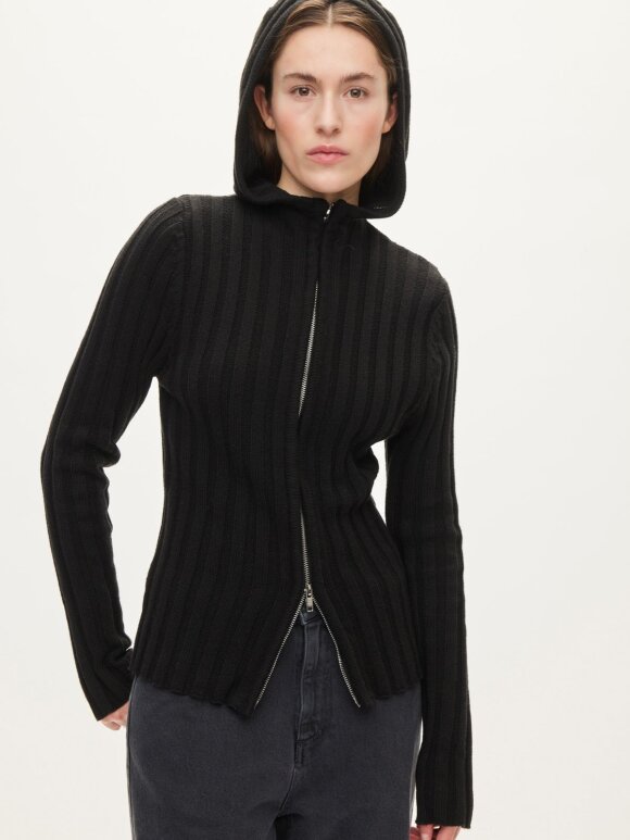 OVAL Square - Oval Square Alan Hood Zip Cardigan OVAL Square - Oval Square Alan Hood Zip Cardigan