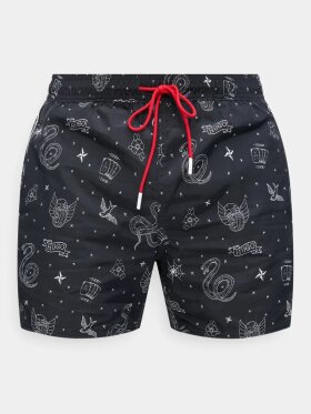 HUGO Drawcord swim shorts with all-over print