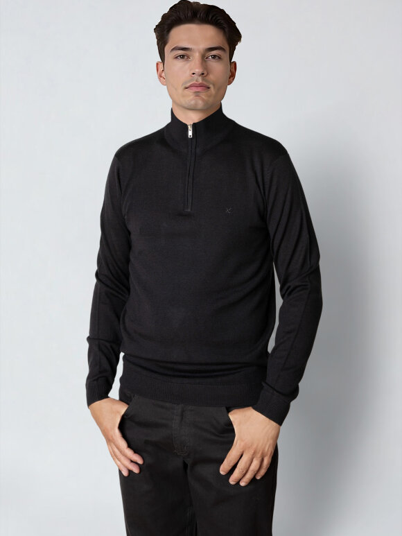 Clean Cut Copenhagen - Clean Cut MERINO HALF ZIP KNIT Clean Cut Copenhagen - Clean Cut MERINO HALF ZIP KNIT