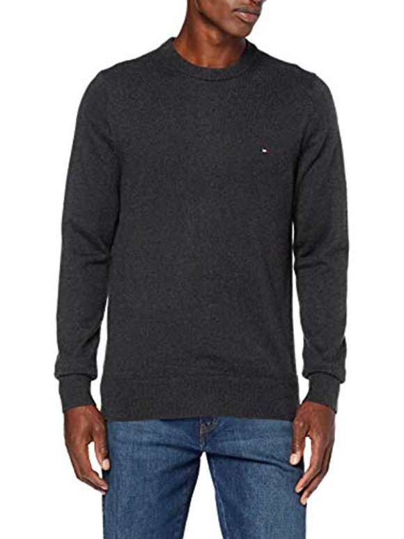 Tommy Hilfiger MENSWEAR - TOMMY HILFIGER  PIMA COTTON CASHMERE CREW NECK JUMPER