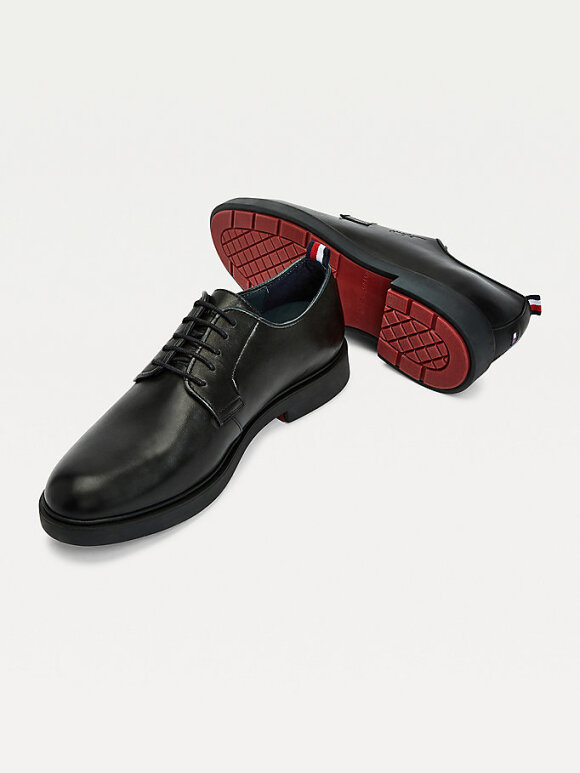 Tommy Hilfiger MENSWEAR - TOMMY ELEVATED SIGNATURE LOGO LACE-UP LEATHER SHOES