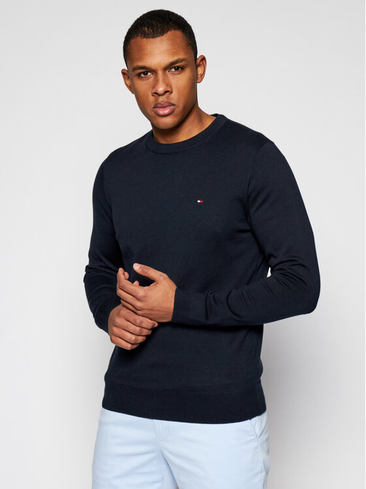 Tommy hilfiger cotton silk crew neck 2025