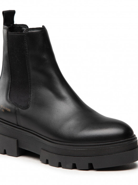 Tommy Hilfiger MENSWEAR - TOMMY CLEAT MONOCHROME LEATHER CHELSEA BOOTS