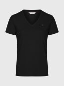 TOMMY WOMENSWEAR - TOMMY SLIM SOLID V-NECK TOP SS